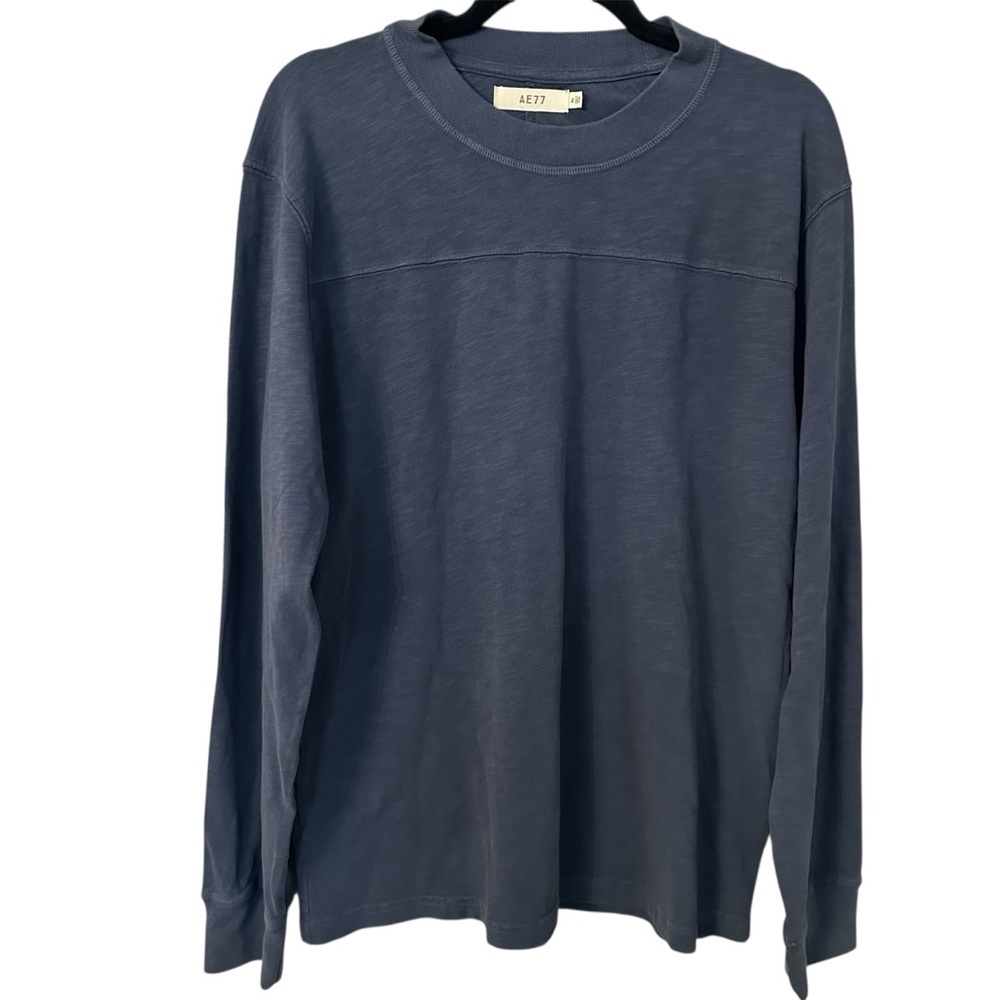 Ae77 Men’s Long Sleeve Navy Cotton Crewneck Sweater Sz M NWT